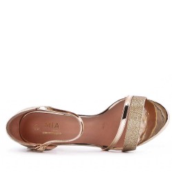 Faux leather heeled sandal
