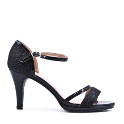 Faux leather heeled sandal