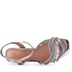 Faux leather heeled sandal