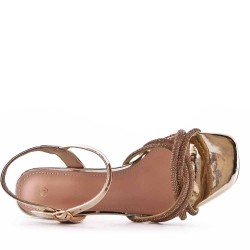 Faux leather heeled sandal