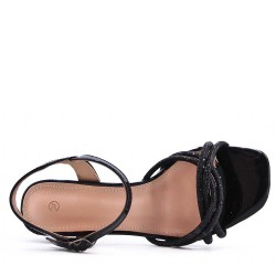 Sandale à talon en simili cuir