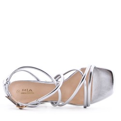 Faux leather heeled sandal