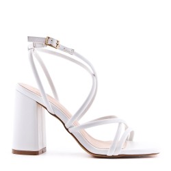 Faux leather heeled sandal