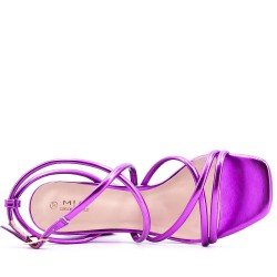 Faux leather heeled sandal