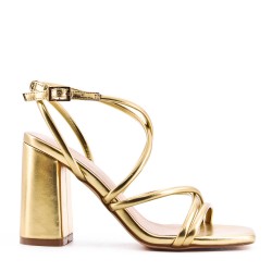 Faux leather heeled sandal