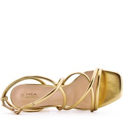 Faux leather heeled sandal