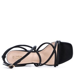 Faux leather heeled sandal