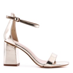 Faux leather heeled sandal