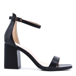Faux leather heeled sandal