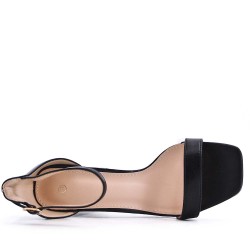 Faux leather heeled sandal