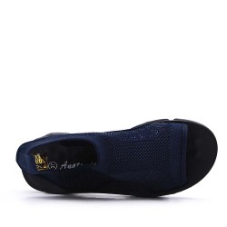 Mixed-material wedge espadrilles for women