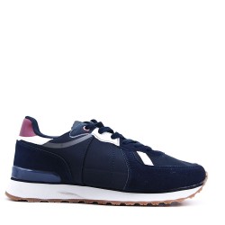 Mix-material sneakers with laces