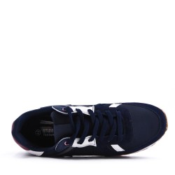 Mix-material sneakers with laces