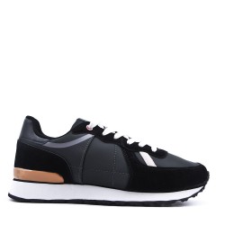 Mix-material sneakers with laces