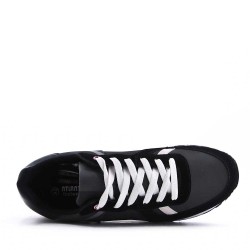 Mix-material sneakers with laces