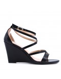 Faux leather heeled sandal