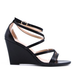 Faux leather heeled sandal