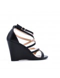 Faux leather heeled sandal