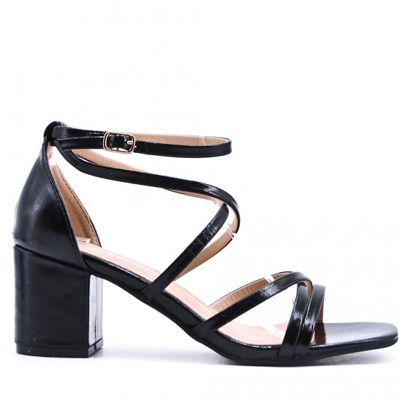 Faux leather heeled sandal