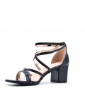 Faux leather heeled sandal