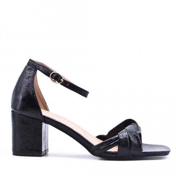 Faux leather heeled sandal