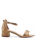 Faux leather heeled sandal