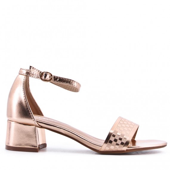 Faux leather heeled sandal