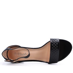 Faux leather heeled sandal