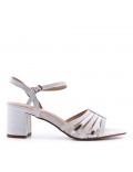 Faux leather heeled sandal