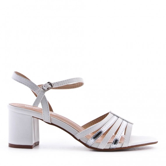 Faux leather heeled sandal