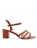 Faux leather heeled sandal