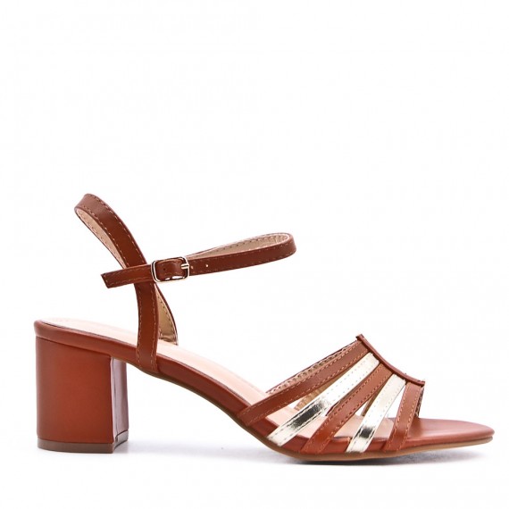 Faux leather heeled sandal