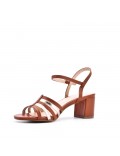 Faux leather heeled sandal