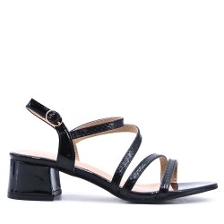 Faux leather heeled sandal