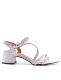 Faux leather heeled sandal