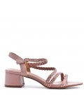 Faux leather heeled sandal