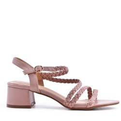 Faux leather heeled sandal