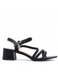 Faux leather heeled sandal