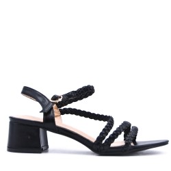 Faux leather heeled sandal