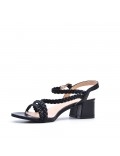 Faux leather heeled sandal