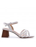 Faux leather heeled sandal