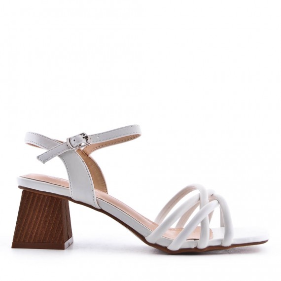 Faux leather heeled sandal