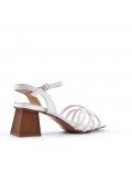 Faux leather heeled sandal