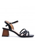 Faux leather heeled sandal