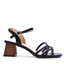 Faux leather heeled sandal