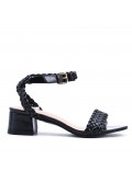 Faux leather heeled sandal