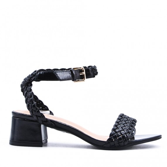 Faux leather heeled sandal