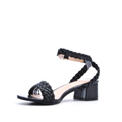 Faux leather heeled sandal