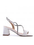 Faux leather heeled sandal