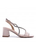 Faux leather heeled sandal